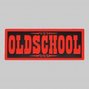 Patch Oldschool en cuir embouti – rouge et noir