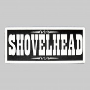 Patch Shovelhead en cuir embouti – noir et blanc
