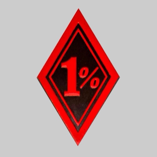 1%-Raute Patch, geprägtes Leder - france