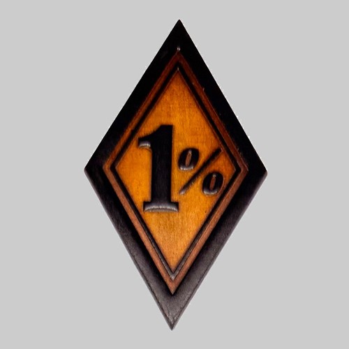 1%-Raute Patch, geprägtes Leder - métal