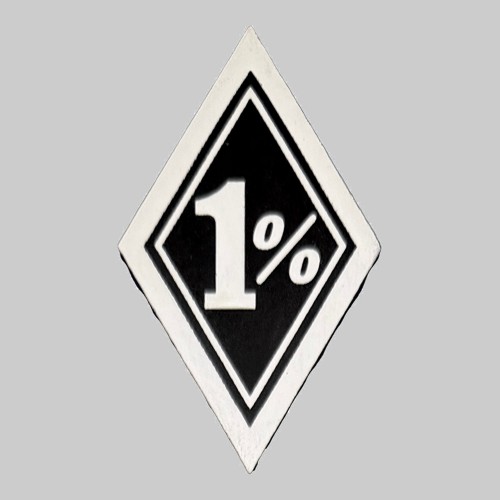 1%-Raute Patch, geprägtes Leder - custom