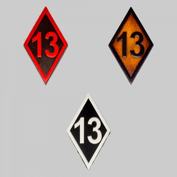 13-Raute Patch, geprägtes Leder