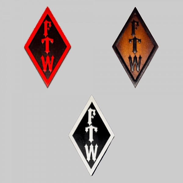Patch losange FTW, cuir embouti