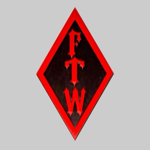 FTW-Raute Patch, geprägtes Leder – rot