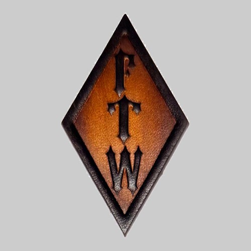 FTW-Raute Patch, geprägtes Leder – braun