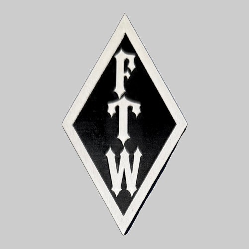 FTW-Raute Patch, geprägtes Leder – weiss