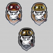 Patch Gorilla aus geprägtem Leder