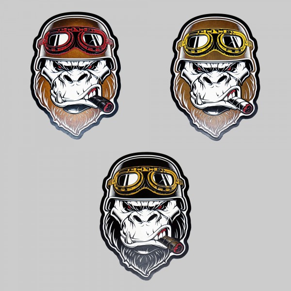 Patch Gorilla aus geprägtem Leder
