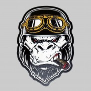 Patch Gorilla en cuir embouti