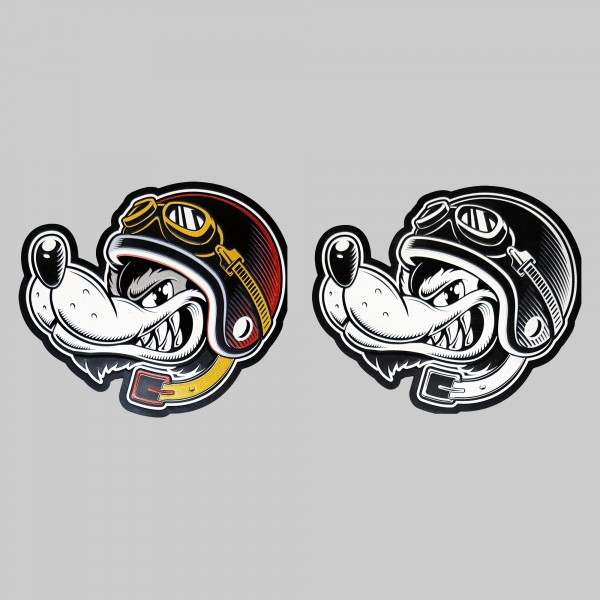 Patch Loup Biker en cuir embouti
