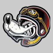Biker Wolf Embossed Leather Patch