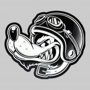 Biker Wolf Embossed Leather Patch