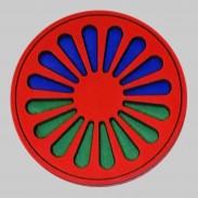 Patch La Roulotte – Rad der Roma und Fahrenden aus geprägtem Leder