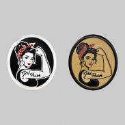 Patch Girl Power en cuir embouti