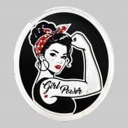 Patch Girl Power en cuir embouti