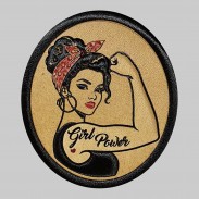 Girl Power Embossed Leather Patch