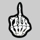 Skeleton Middle Finger Embossed Leather Patch