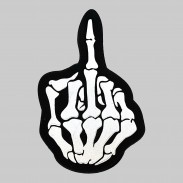 Patch Skelett Mittelfinger aus geprägtem Leder