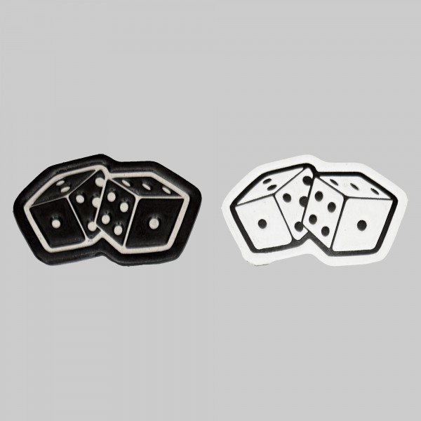 Dice Embossed Leather Patch