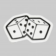 Dice Embossed Leather Patch – white