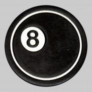 Patch Boule 8 en cuir embouti