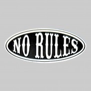 Patch No Rules ovale en cuir embouti