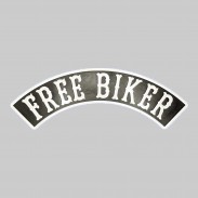 Rocker Free Biker en cuir embouti – noir et blanc