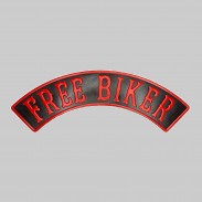 Rocker Free Biker en cuir embouti – rouge et noir