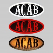 Patch ACAB ovale en cuir embouti
