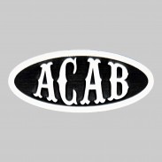 Patch ACAB oval aus geprägtem Leder