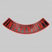 Rocker Independent en cuir embouti – rouge et noir