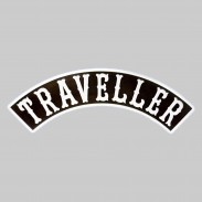 Traveller embossed leather rocker – black and white
