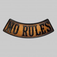 No Rules embossed leather rocker – antique brown