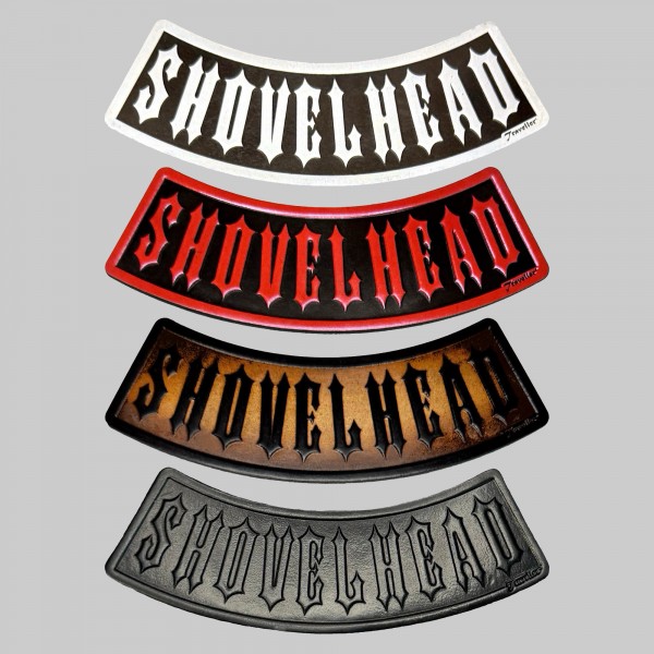 Shovelhead embossed leather rocker – Bottom, 4 colours