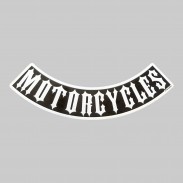 Motorcycles embossed leather rocker – black and white