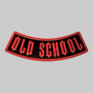 Rocker Old School en cuir embouti – rouge et noir