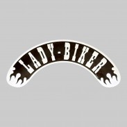 Lady-Biker embossed leather rocker – black and white