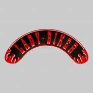 Lady-Biker embossed leather rocker – red and black