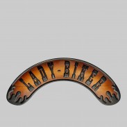 Rocker Lady-Biker aus geprägtem Leder – Antik-Braun