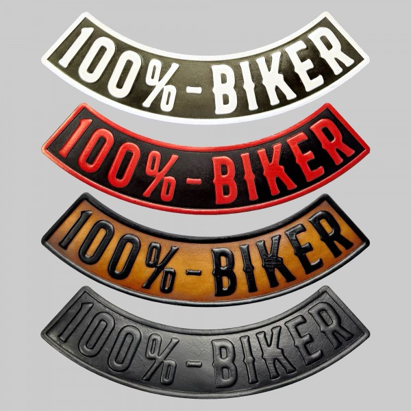 100%-Biker embossed leather rocker – Bottom, 4 colours