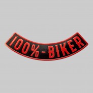 Rocker 100%-Biker aus geprägtem Leder – Rot-Schwarz