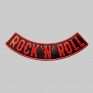 Rock'n'Roll embossed leather rocker – red and black