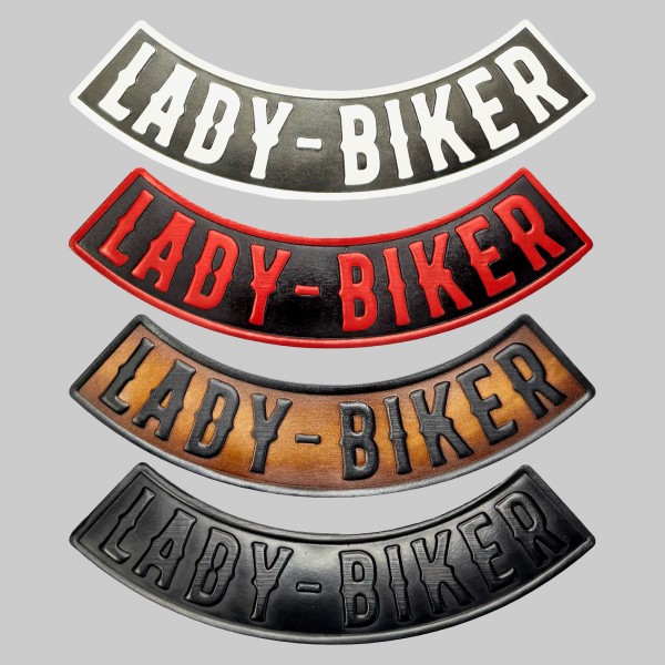 Rocker Lady-Biker aus geprägtem Leder – unten, 4 Farben