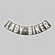 Rocker Lady-Biker en cuir embouti – noir et blanc