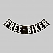 Rocker Free-Biker en cuir embouti – noir et blanc