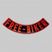 Rocker Free-Biker en cuir embouti – rouge et noir