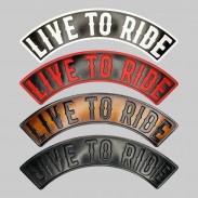 Rocker Live To Ride aus geprägtem Leder – oben, 4 Farben