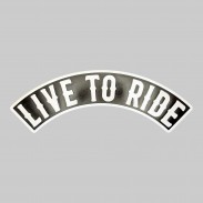 Rocker Live To Ride aus geprägtem Leder – Schwarz-Weiß