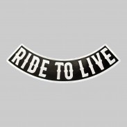 Rocker Ride To Live aus geprägtem Leder – Schwarz-Weiß