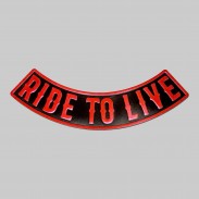 Ride To Live embossed leather rocker – red and black